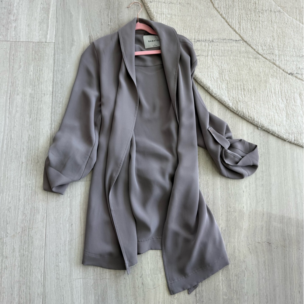 Babaton Gray Open Front Jacket - image 1